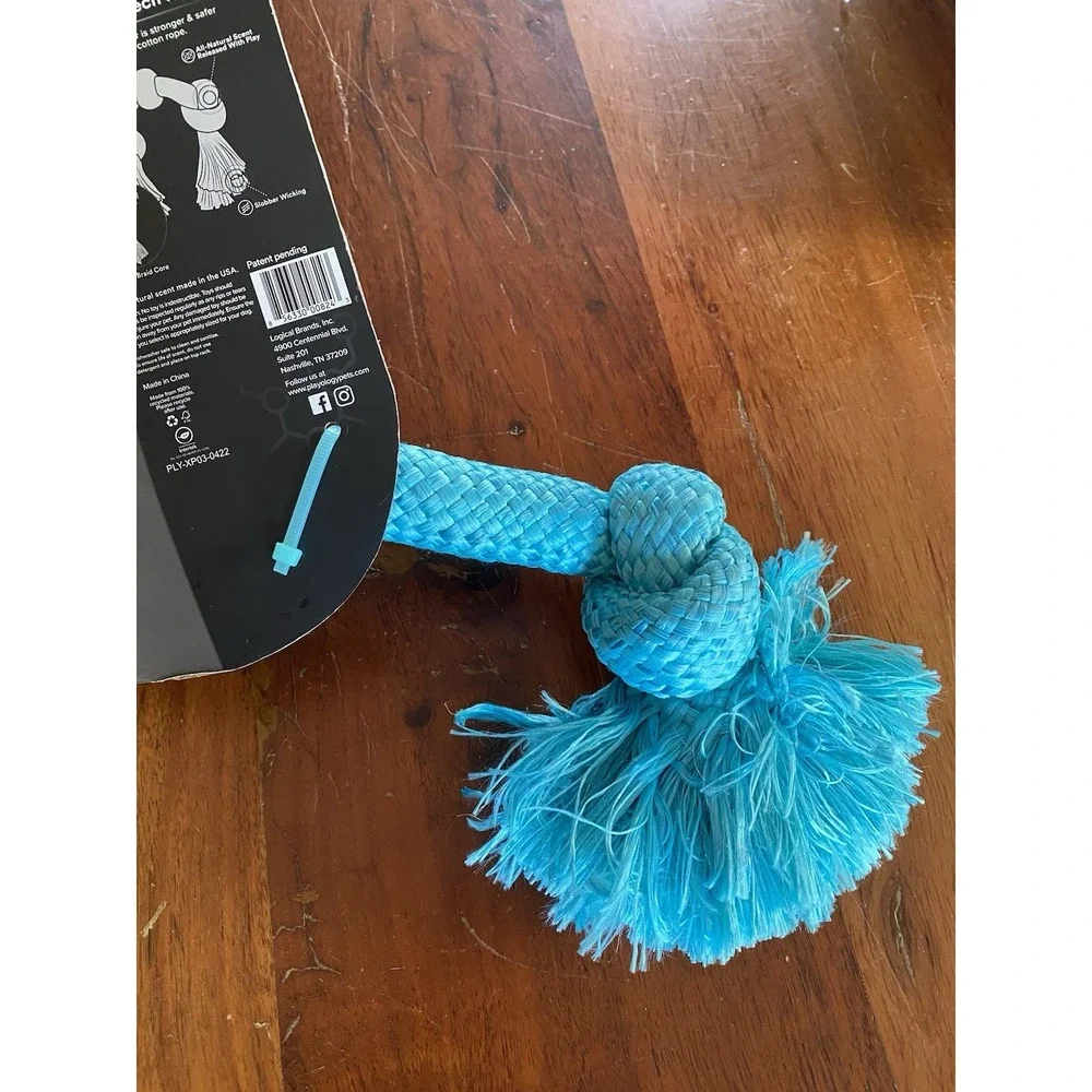 PLAYOLOGY Dri-Tech Rope Peanut Butter Scent JUMBO for Dogs
